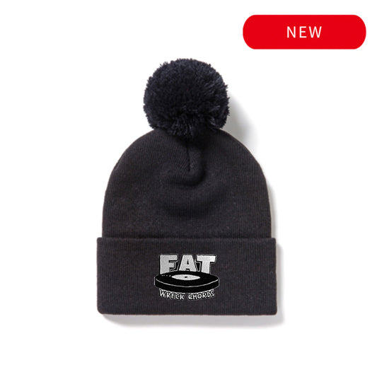 Logo Pompom Knit Beanie (Black)